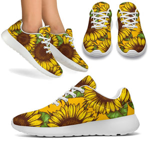 Classic Vintage Sunflower Pattern Print Sport Shoes GearFrost