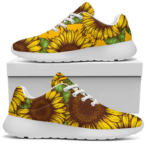 Classic Vintage Sunflower Pattern Print Sport Shoes GearFrost