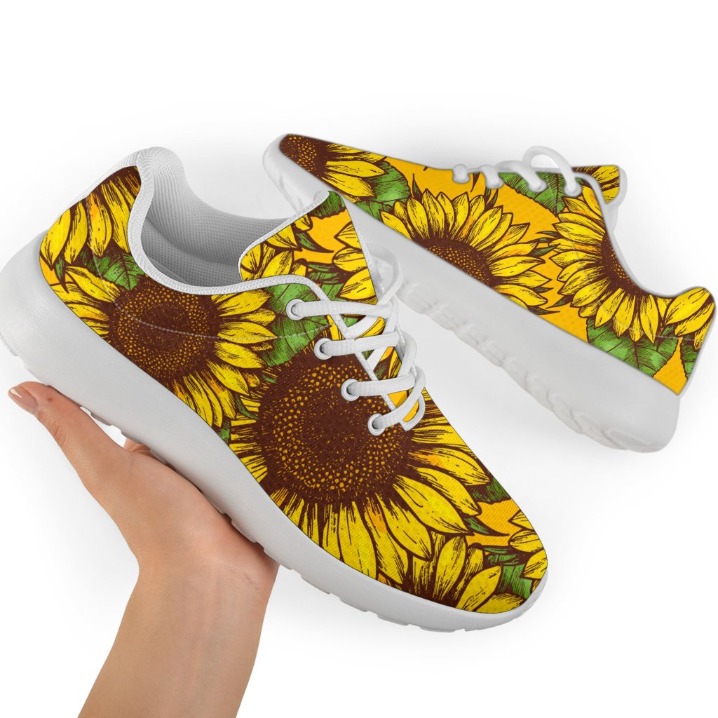 Classic Vintage Sunflower Pattern Print Sport Shoes GearFrost