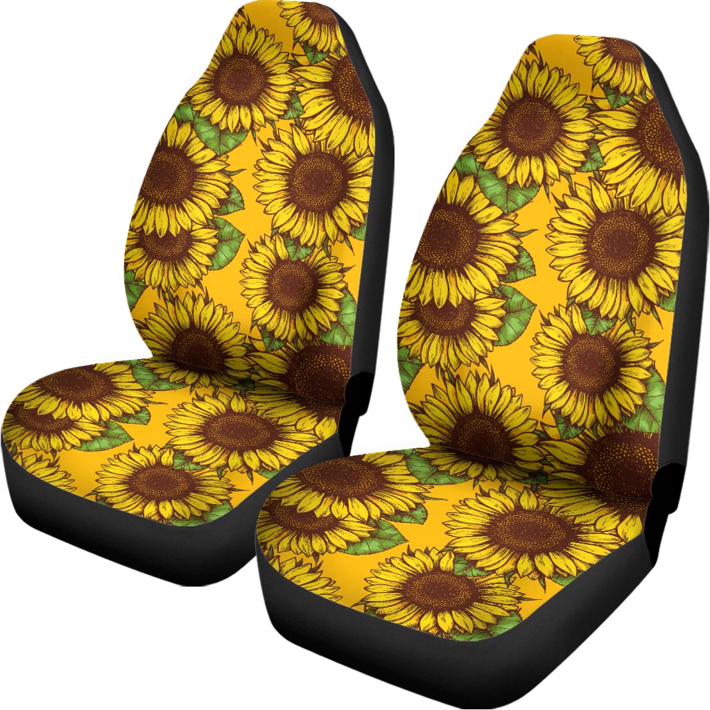 Classic Vintage Sunflower Pattern Print Universal Fit Car Seat Covers