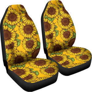 Classic Vintage Sunflower Pattern Print Universal Fit Car Seat Covers