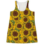 Classic Vintage Sunflower Pattern Print Women's Racerback Tank Top