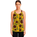 Classic Vintage Sunflower Pattern Print Women's Racerback Tank Top