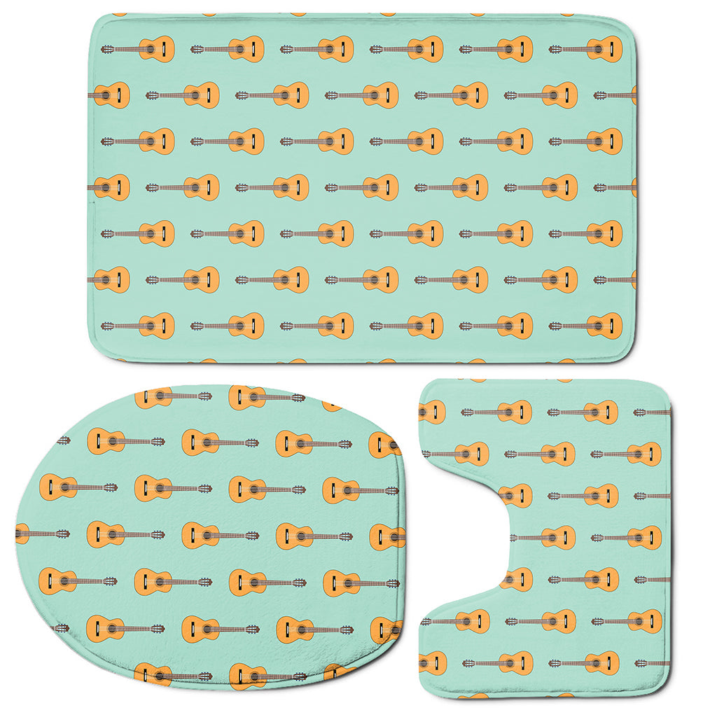 Classical Guitar Pattern Print 3 Piece Bath Mat Set