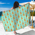 Classical Guitar Pattern Print Beach Sarong Wrap