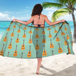 Classical Guitar Pattern Print Beach Sarong Wrap