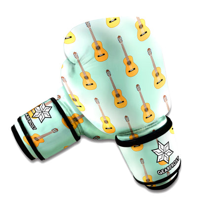Classical Guitar Pattern Print Boxing Gloves
