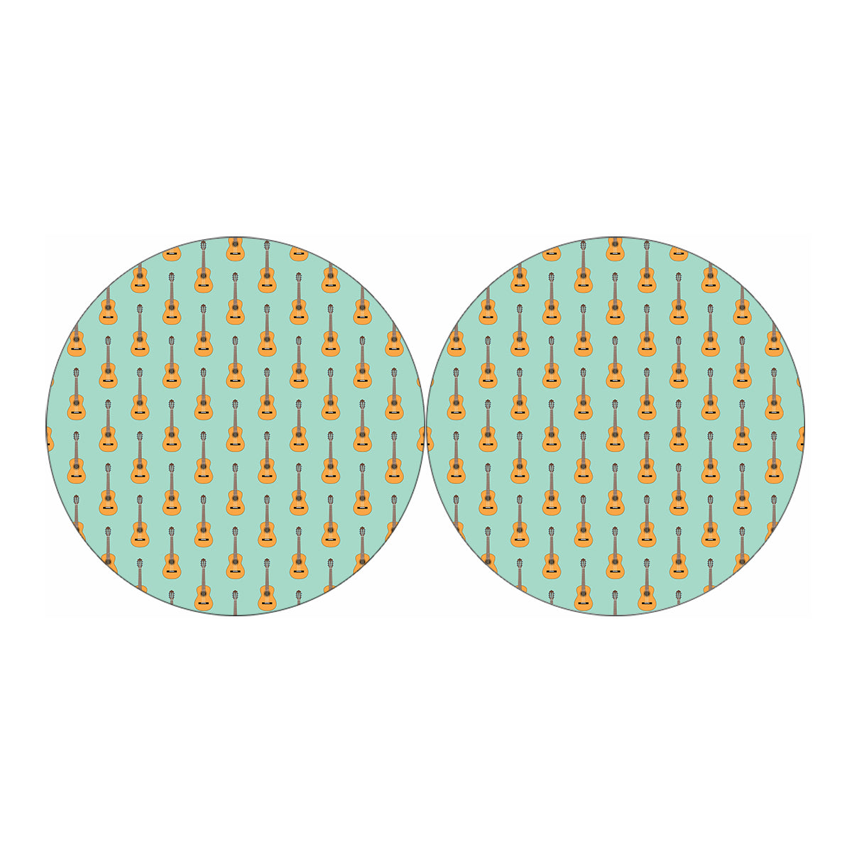 Classical Guitar Pattern Print Car Coasters
