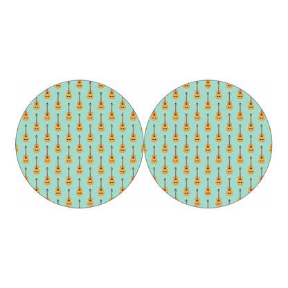 Classical Guitar Pattern Print Car Coasters