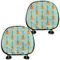 Classical Guitar Pattern Print Car Headrest Covers