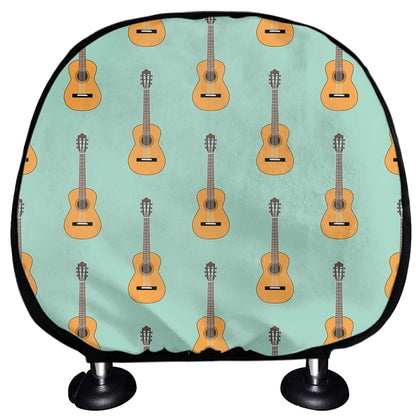 Classical Guitar Pattern Print Car Headrest Covers