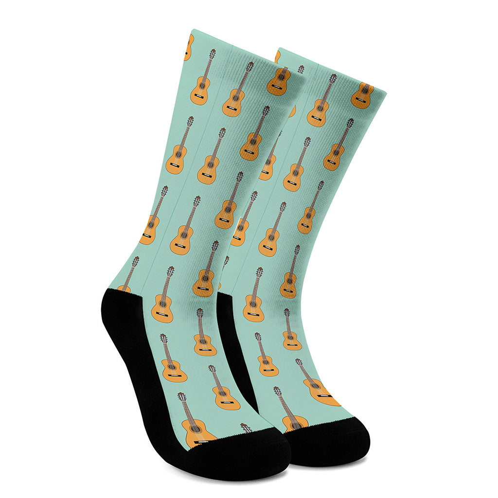 Classical Guitar Pattern Print Crew Socks