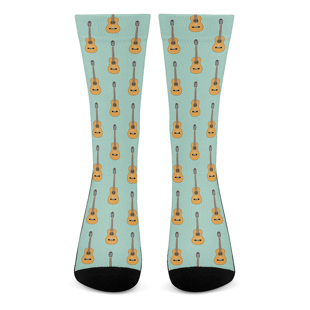 Classical Guitar Pattern Print Crew Socks