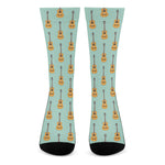 Classical Guitar Pattern Print Crew Socks