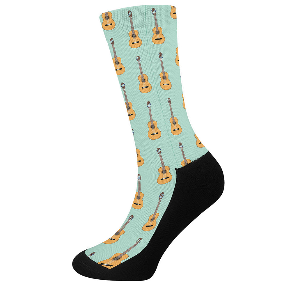 Classical Guitar Pattern Print Crew Socks