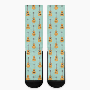 Classical Guitar Pattern Print Crew Socks