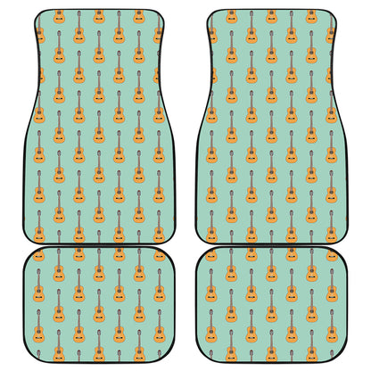 Classical Guitar Pattern Print Front and Back Car Floor Mats