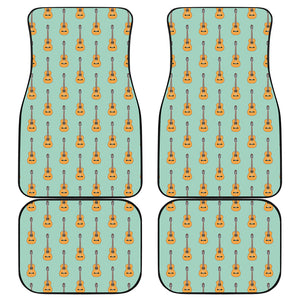 Classical Guitar Pattern Print Front and Back Car Floor Mats