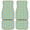 Classical Guitar Pattern Print Front and Back Car Floor Mats