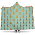 Classical Guitar Pattern Print Hooded Blanket