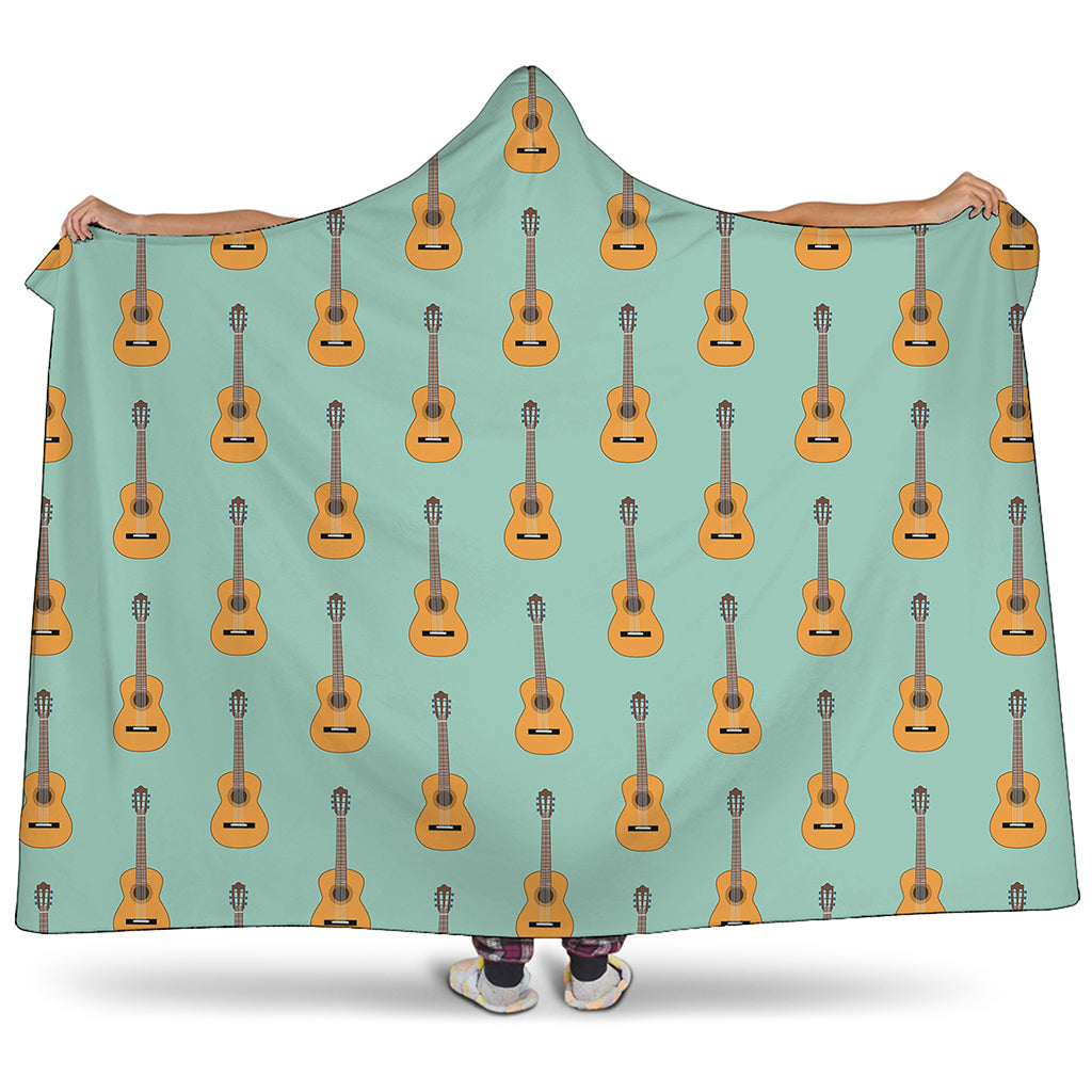 Classical Guitar Pattern Print Hooded Blanket