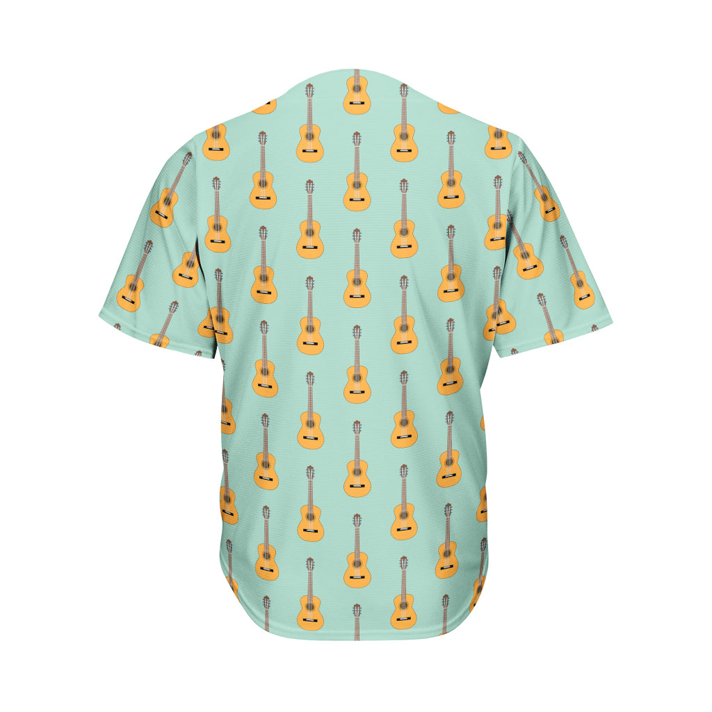 Classical Guitar Pattern Print Men's Baseball Jersey