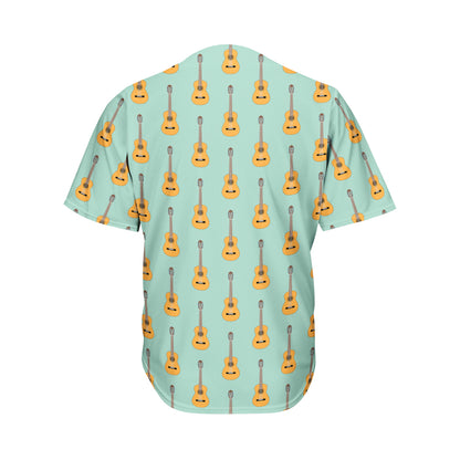 Classical Guitar Pattern Print Men's Baseball Jersey