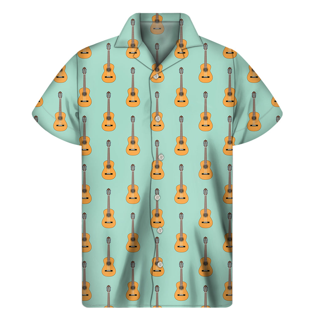 Classical Guitar Pattern Print Men's Short Sleeve Shirt