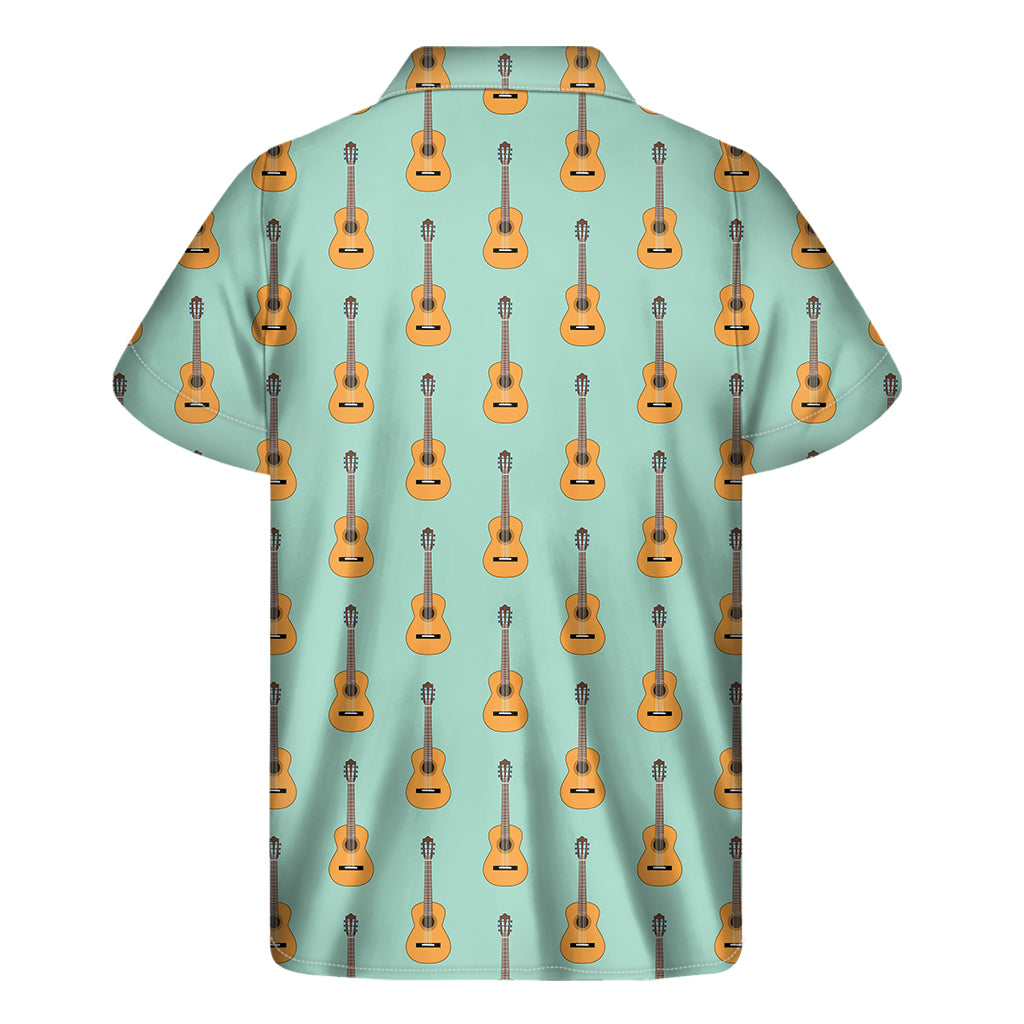Classical Guitar Pattern Print Men's Short Sleeve Shirt