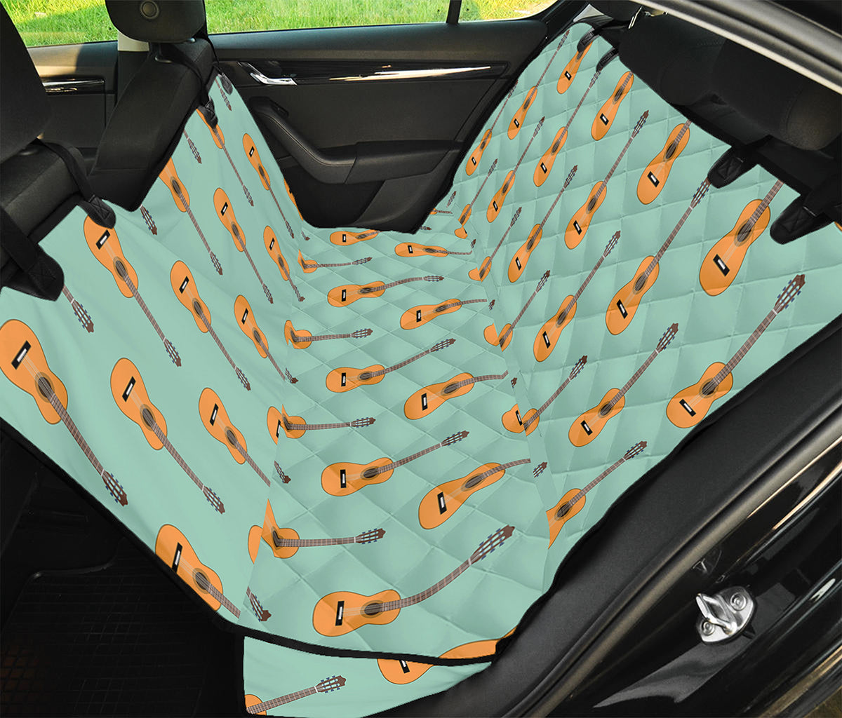 Classical Guitar Pattern Print Pet Car Back Seat Cover