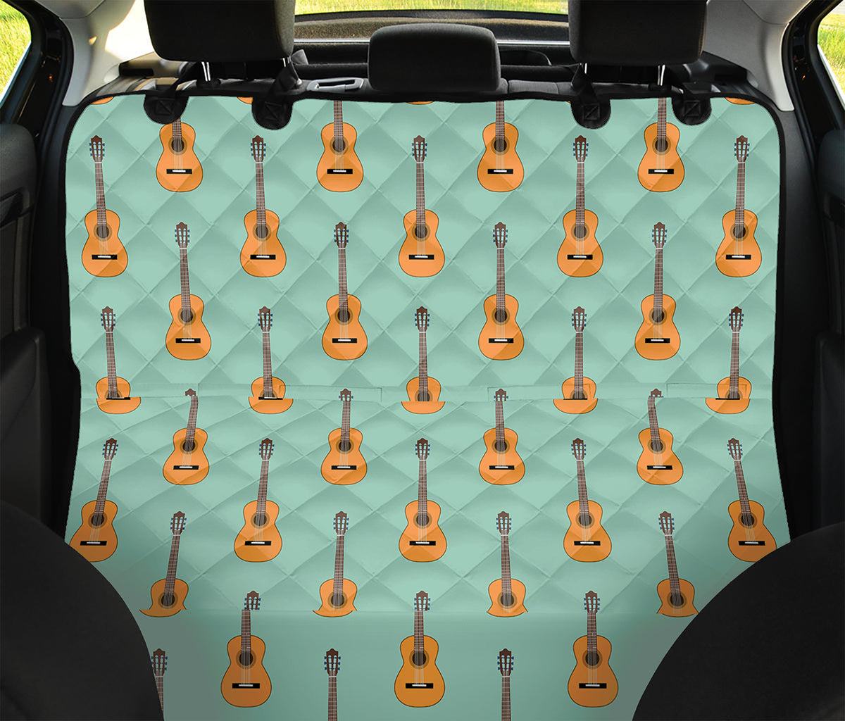 Classical Guitar Pattern Print Pet Car Back Seat Cover