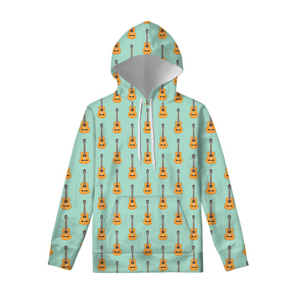 Classical Guitar Pattern Print Pullover Hoodie