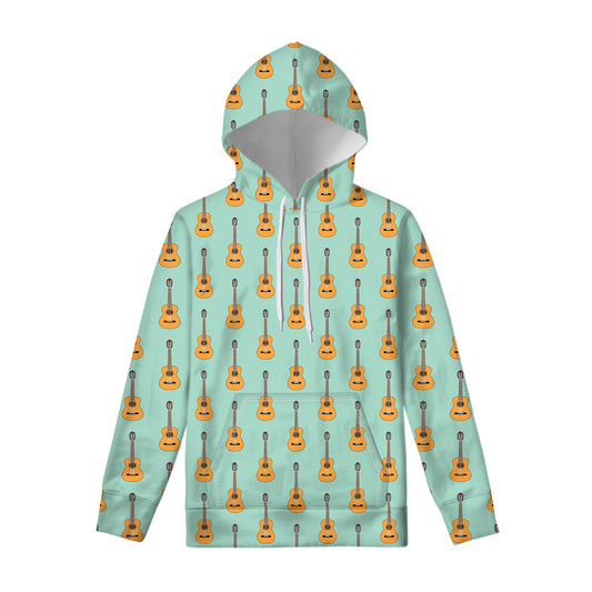 Classical Guitar Pattern Print Pullover Hoodie