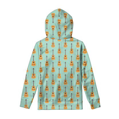 Classical Guitar Pattern Print Pullover Hoodie