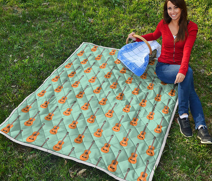 Classical Guitar Pattern Print Quilt