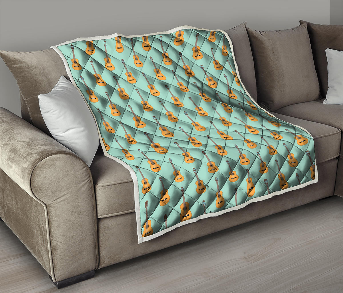 Classical Guitar Pattern Print Quilt