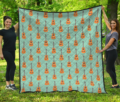 Classical Guitar Pattern Print Quilt