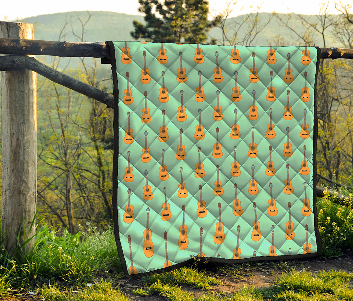 Classical Guitar Pattern Print Quilt