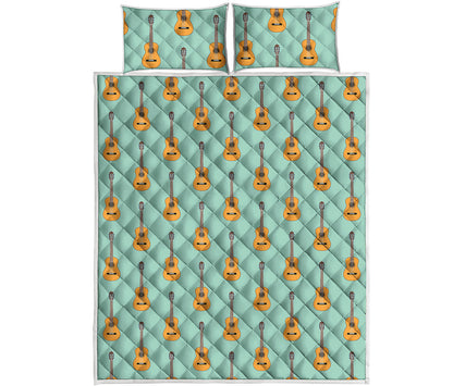 Classical Guitar Pattern Print Quilt Bed Set