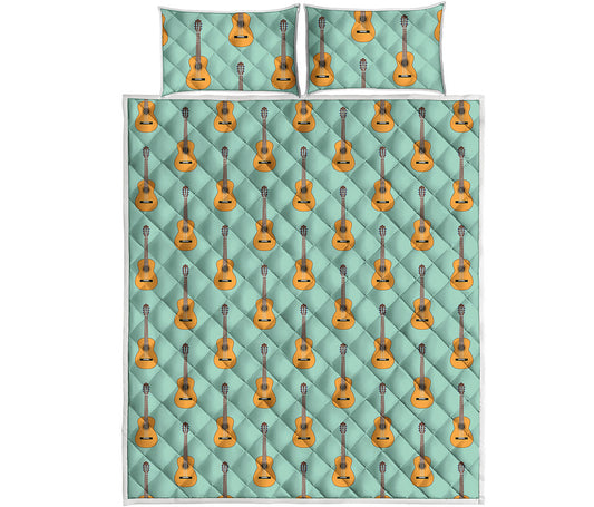 Classical Guitar Pattern Print Quilt Bed Set