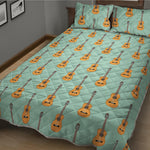 Classical Guitar Pattern Print Quilt Bed Set