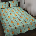 Classical Guitar Pattern Print Quilt Bed Set