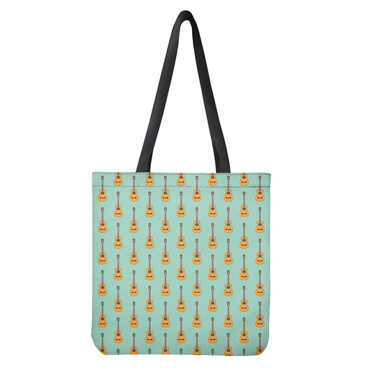 Classical Guitar Pattern Print Tote Bag