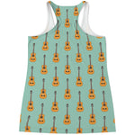 Classical Guitar Pattern Print Women's Racerback Tank Top