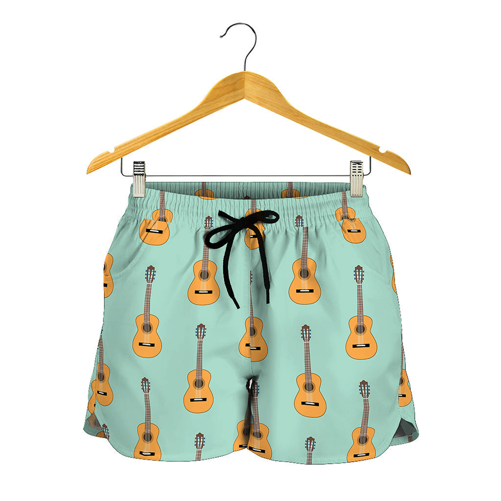 Classical Guitar Pattern Print Women's Shorts