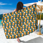 Clover And Beer St. Patrick's Day Print Beach Sarong Wrap