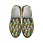 Clover And Beer St. Patrick's Day Print Black Slip On Shoes