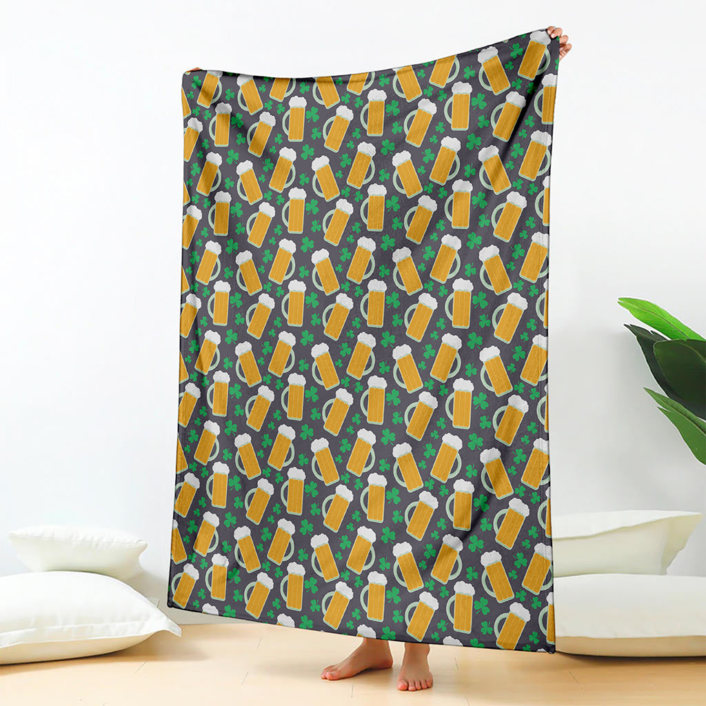 Clover And Beer St. Patrick's Day Print Blanket