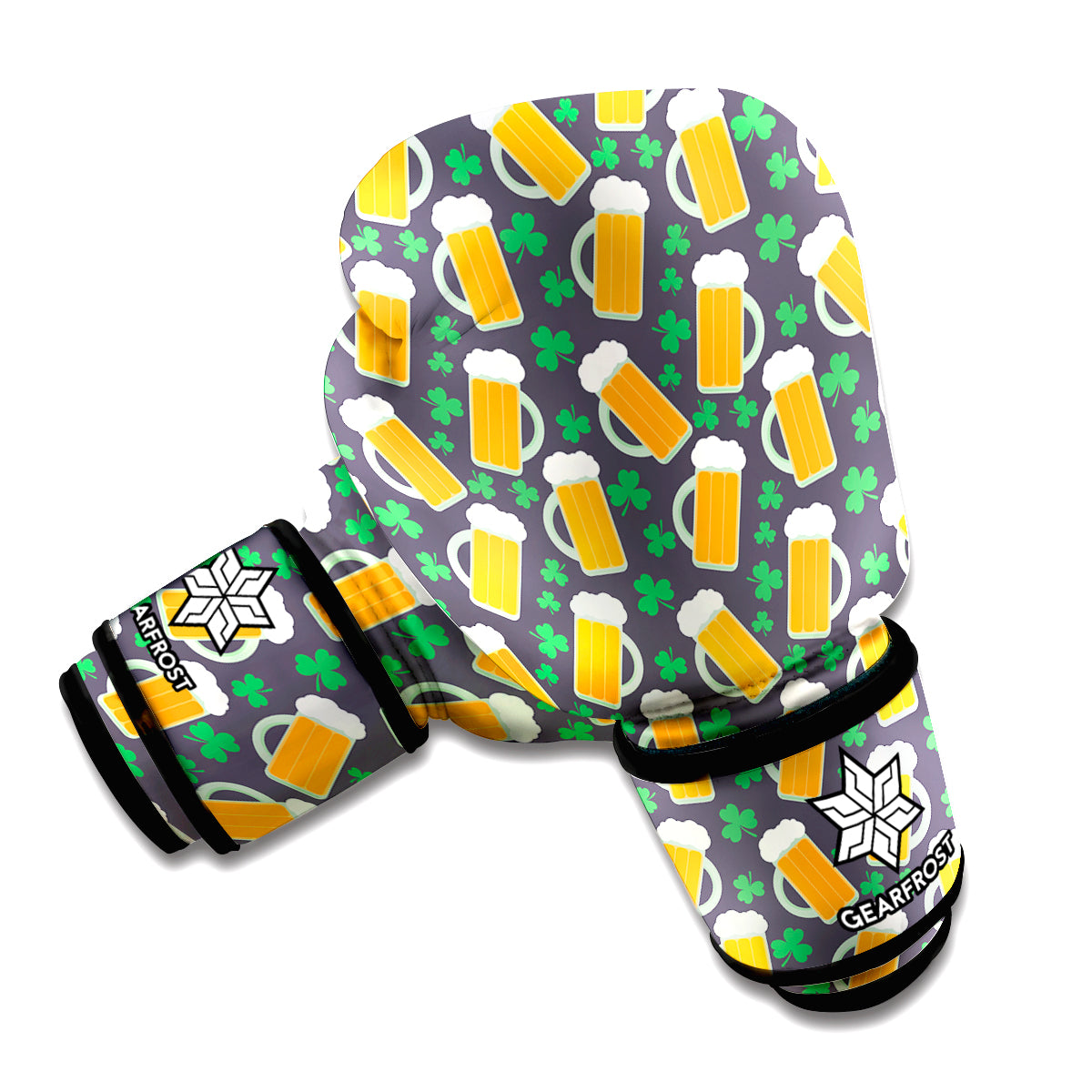 Clover And Beer St. Patrick's Day Print Boxing Gloves