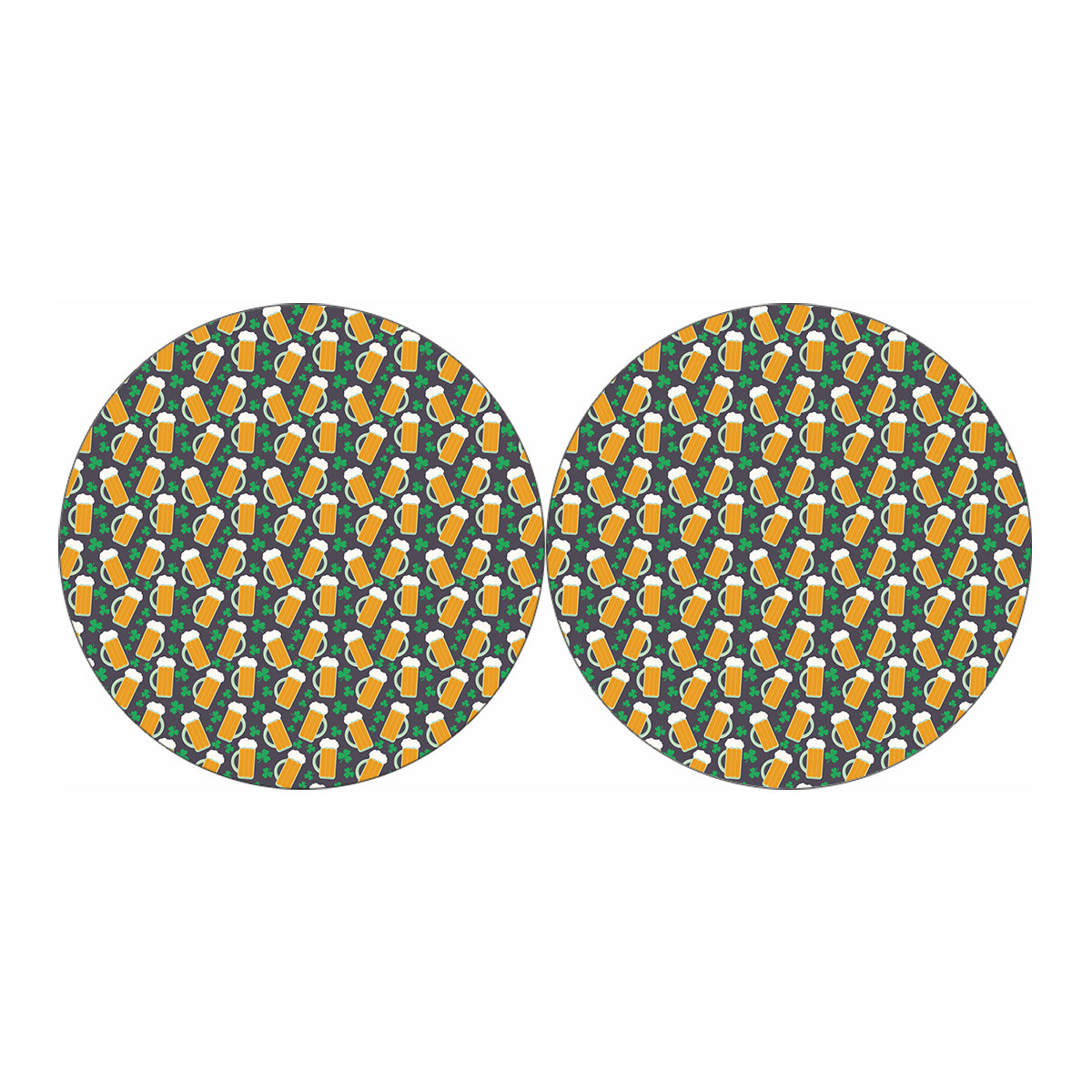 Clover And Beer St. Patrick's Day Print Car Coasters